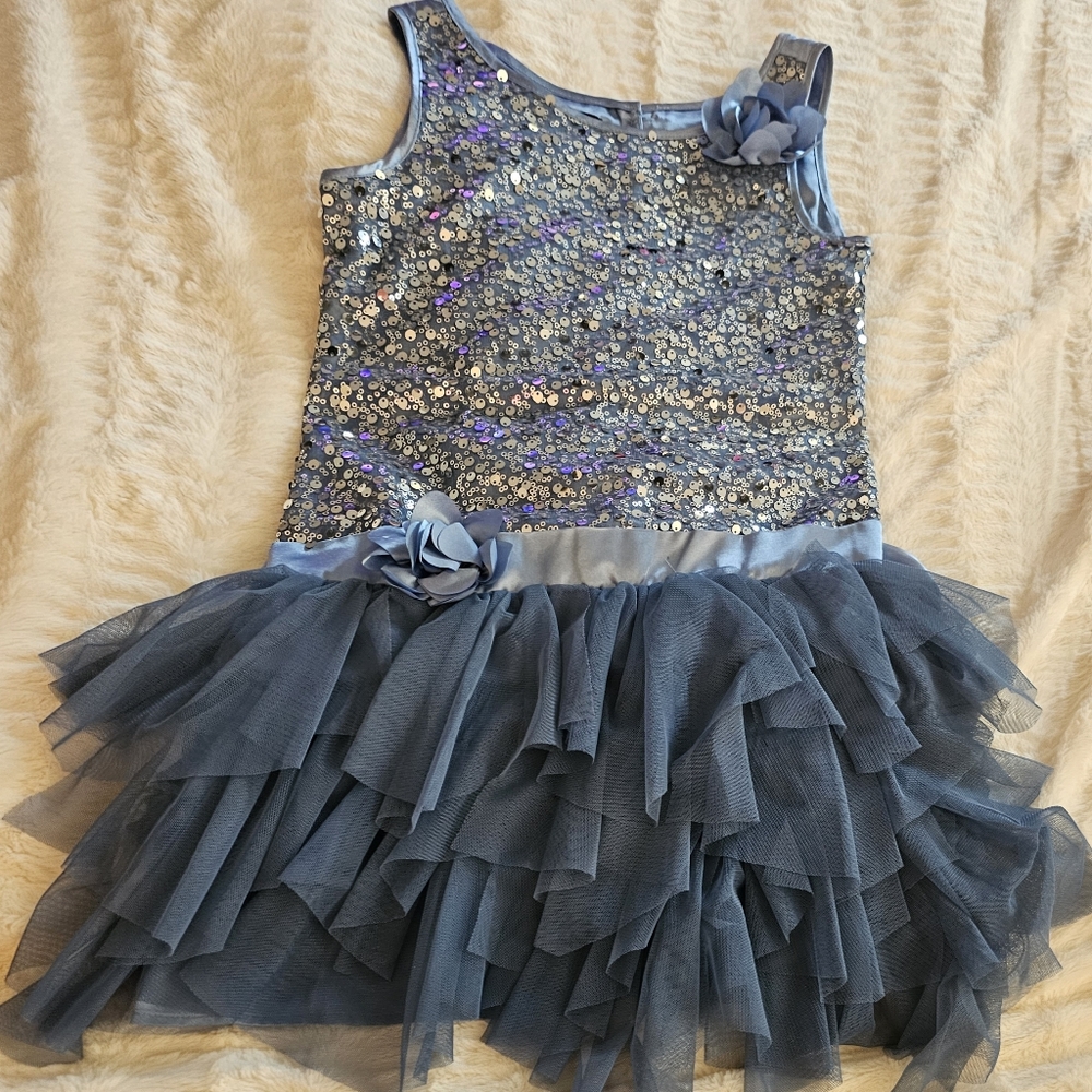 Biscotti girls size 10 sparkly blue dress